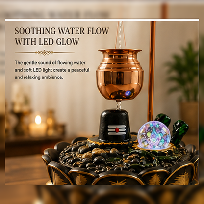 Water Fountain ALiLA ALiLa Lord Shiva Shivling Waterfall Fountain with LED | Pooja & Home Decor Water Fountain