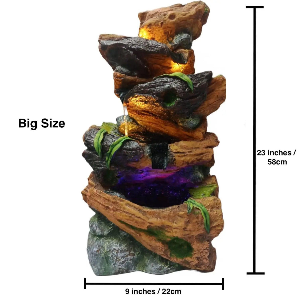 ALiLa Nature Waterfall Fountain for Home Office Hotel Living Room Decor with Led Lights - ALiLA